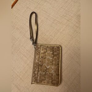 Coach Brown Signature Wristlet